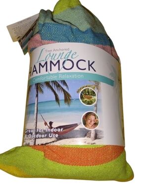 Lounge Hammock - Multicolor Striped Cotton